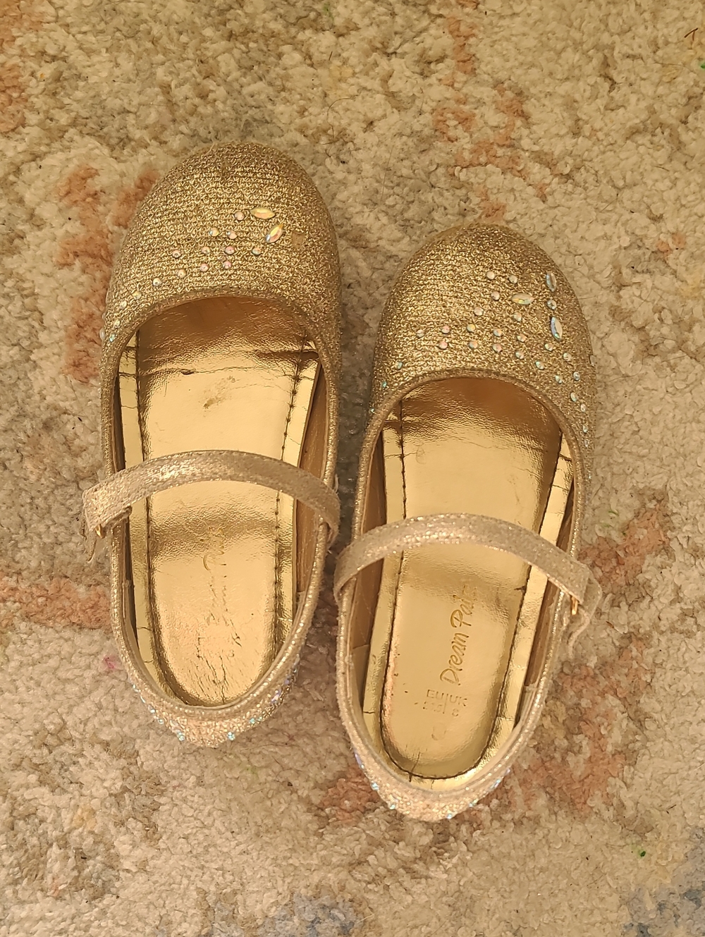 Girl's Sparkle Gold Mary Jane Dress Shoes